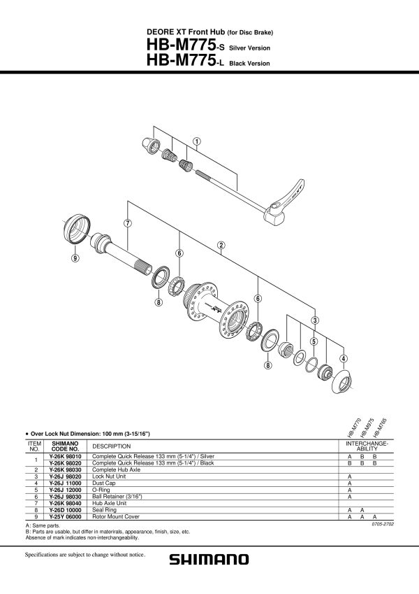 OSOVINA SHIMANO ZA HB-M775-S/L - Slika 2