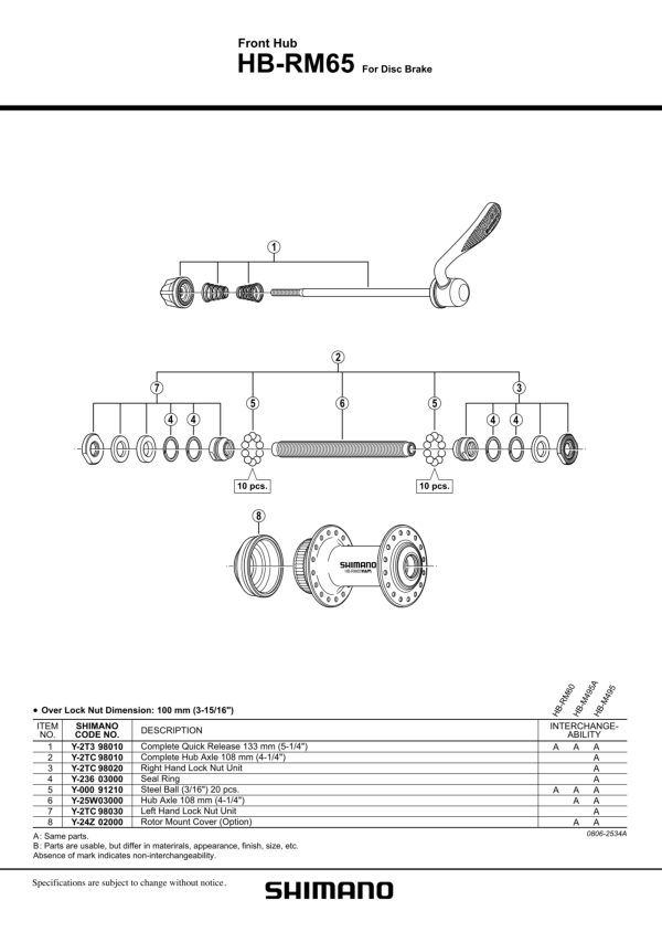 KONUS SHIMANO ZA HB-RM65, DESNI,