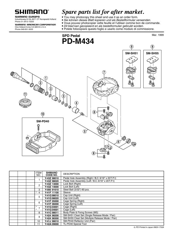 DIJELOVI PEDALE SHIMANO, POKLOPAC LIJEVI ZA PD-M434/PD-M424 - Slika 2