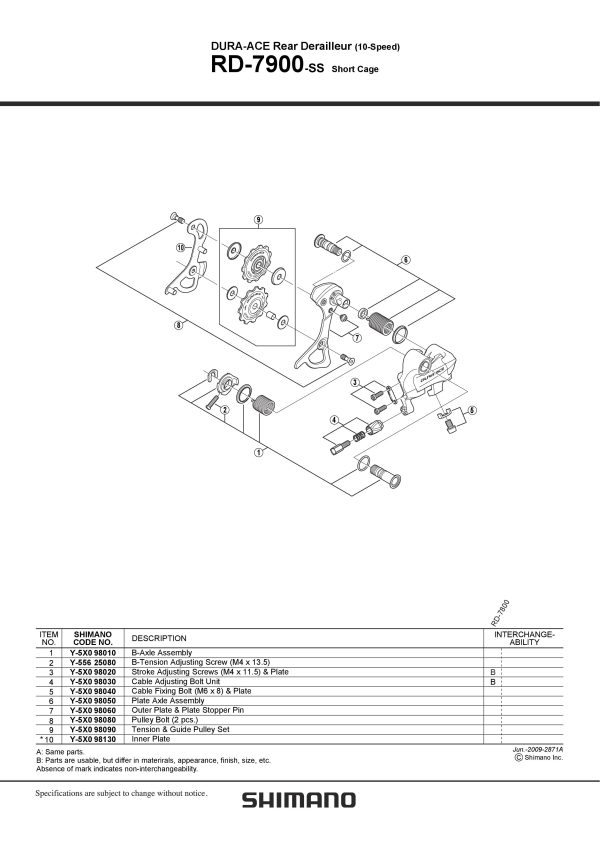 VIJAK ZADNJEG MJENJAČA M4X13.5 B-TENSION SHIMANO RD-7900 B - Slika 2