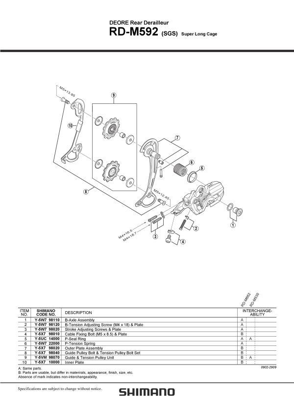 VIJAK PLOČICE MJENJAČA ZADNJEG SHIMANO RD-M592 M5X18 I PLOČICA - Slika 2