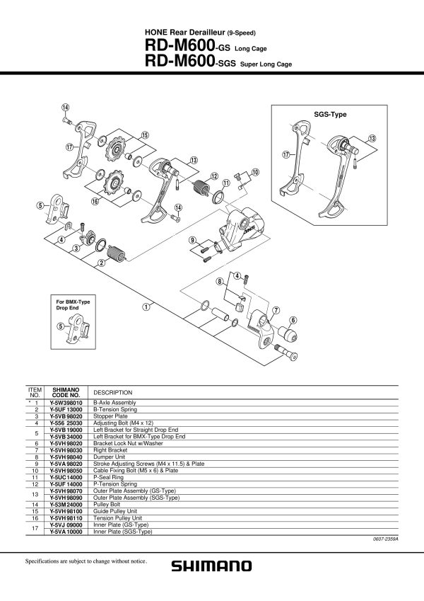 MATICA ZAKLOPKE SHIMANO RD-M600 SA PODLOŠOM - Slika 2