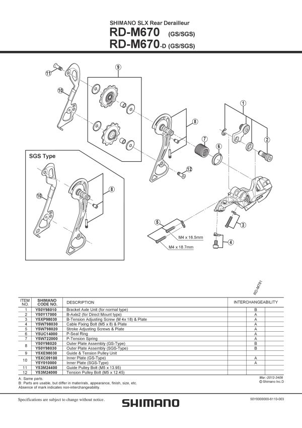 NOSAČ ZADNJEG MJENJAČA SHIMANO RD-M670 ZA DIRECT MOUNT - Slika 2