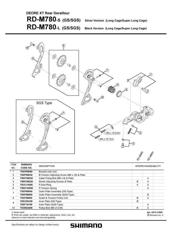 NOSAČ ZADNJEG MJENJAČA SHIMANO RD-M780 - Slika 2