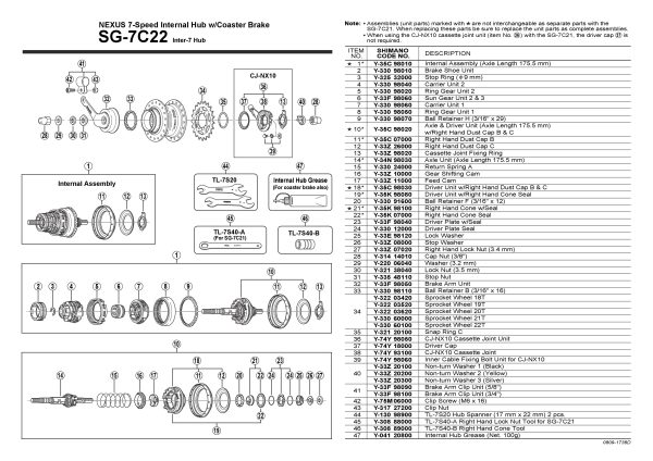 NEROTIRAJUČA PODLOŠKA 1 SHIMANO NEXUS SG-7C21 CRNA