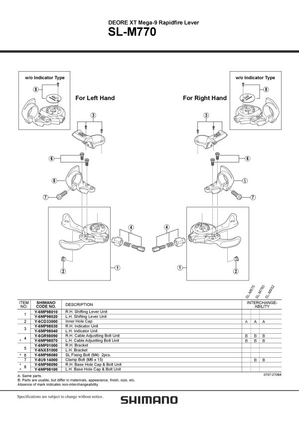 VIJAK REGULACIJSKI SHIMANO SL-M770, LIJEVI, ZA REGULACIJU SAJLE - Slika 2