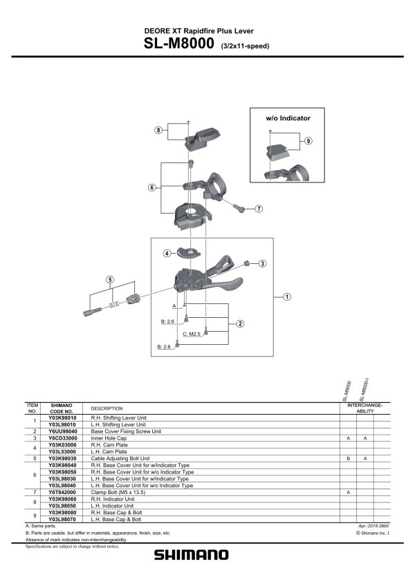 POKROV RUČICE SHIMANO SL-M8000 DESNA I VIJAK ZA PRIČVRŠČIVANJE - Slika 2