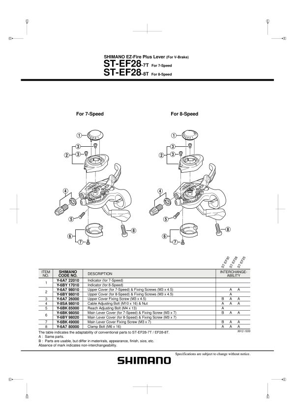 INDIKATOR BRZINA SHIMANO ST-EF28-7T, DESNI - Slika 2