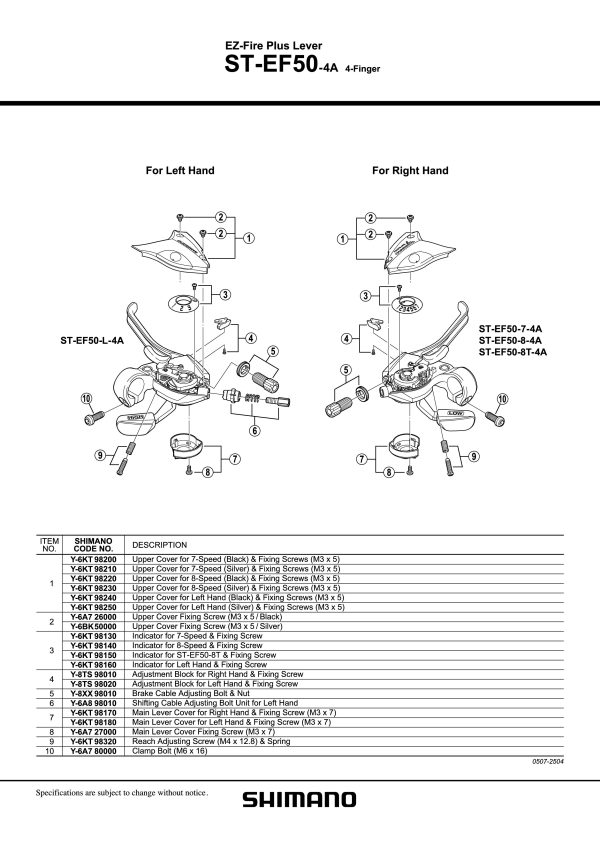 INDIKATOR BRZINA SHIMANO ST-EF50, DESNI, 7 BRZINA I VIJAK - Slika 2