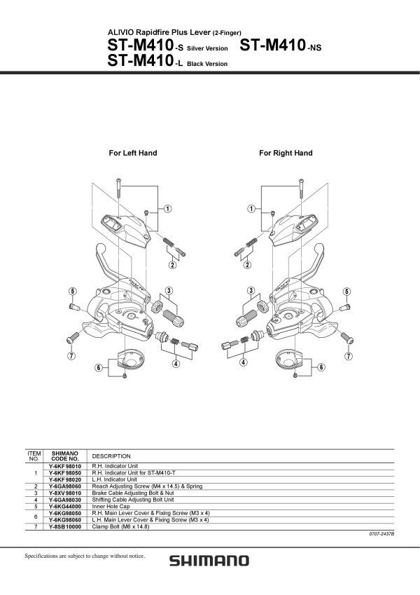 INDIKATOR BRZINA SHIMANO ST-M410, DESNI - Slika 2