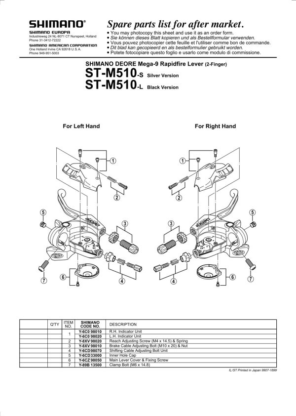 INDIKATOR BRZINA SHIMANO ZA DEORE ST-M510, DESNI - Slika 2