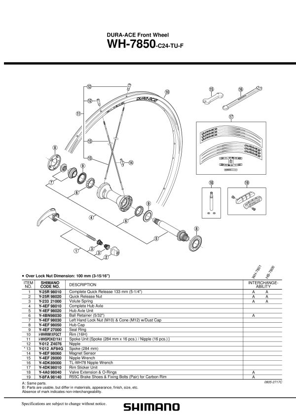 NALJEPNICA OBRUČA SHIMANO WH-7850-C24-TU-F - Slika 2
