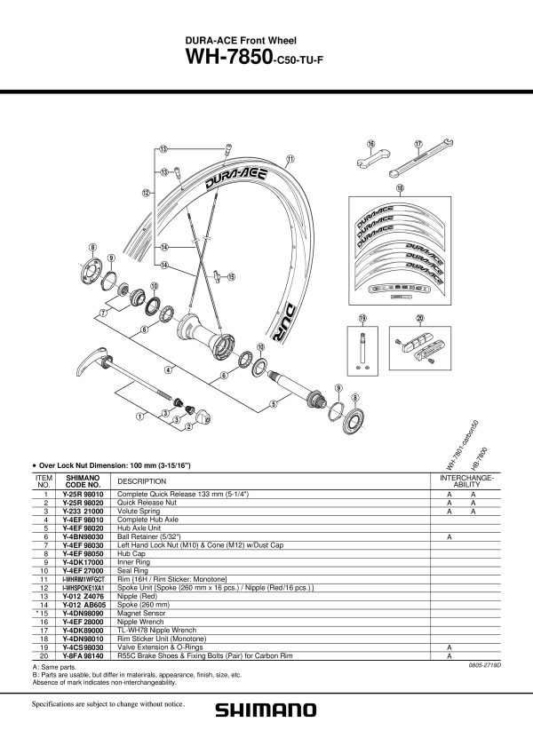 SENZOR MAGNET SHIMANO WH-7850-C50-TU-F - Slika 2