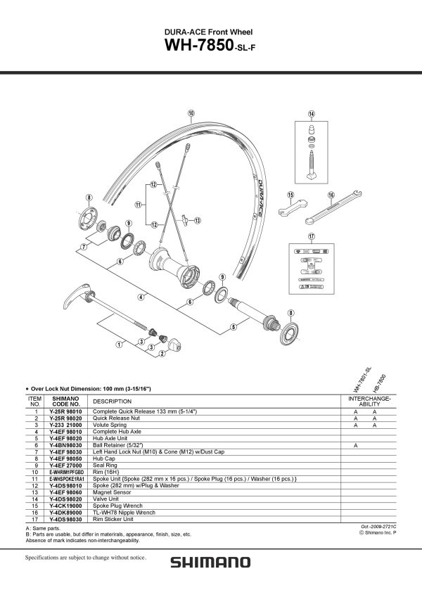 NALJEPNICA OBRUČA SHIMANO WH-7850-SL-F - Slika 2