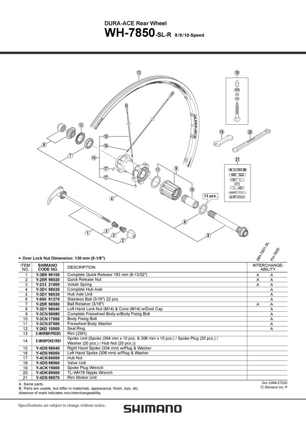 VENTIL SHIMANO WH-7850-SL-R - Slika 2