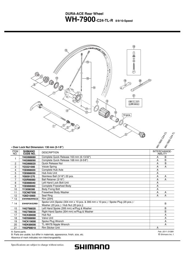 ŽBICA SHIMANO WH-7900-C24-TL-R 304MM I PLUG/PODLOŠKA