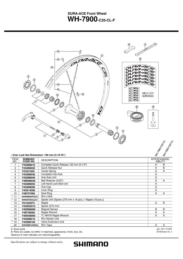 VENTIL SHIMANO EXTENSION UNIT SHIMANO WH-7900-C35 - Slika 2