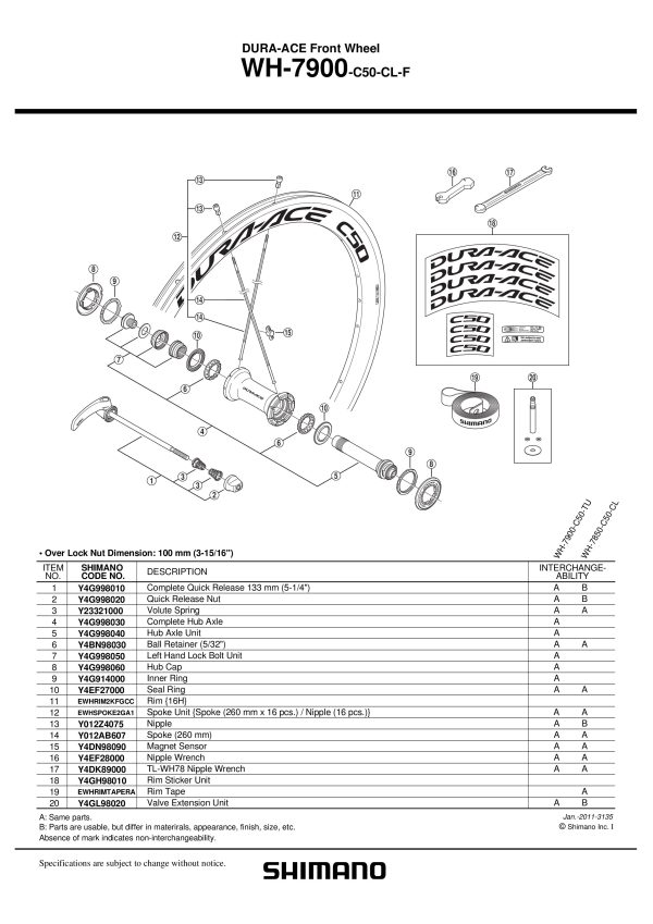 VENTIL SHIMANO EXTENSION UNIT SHIMANO WH-7900-C50 - Slika 2