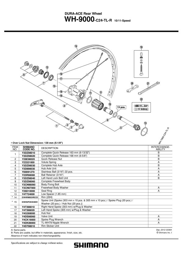 ČEGRTALJKA SHIMANO ZA WH-9000 - Slika 2