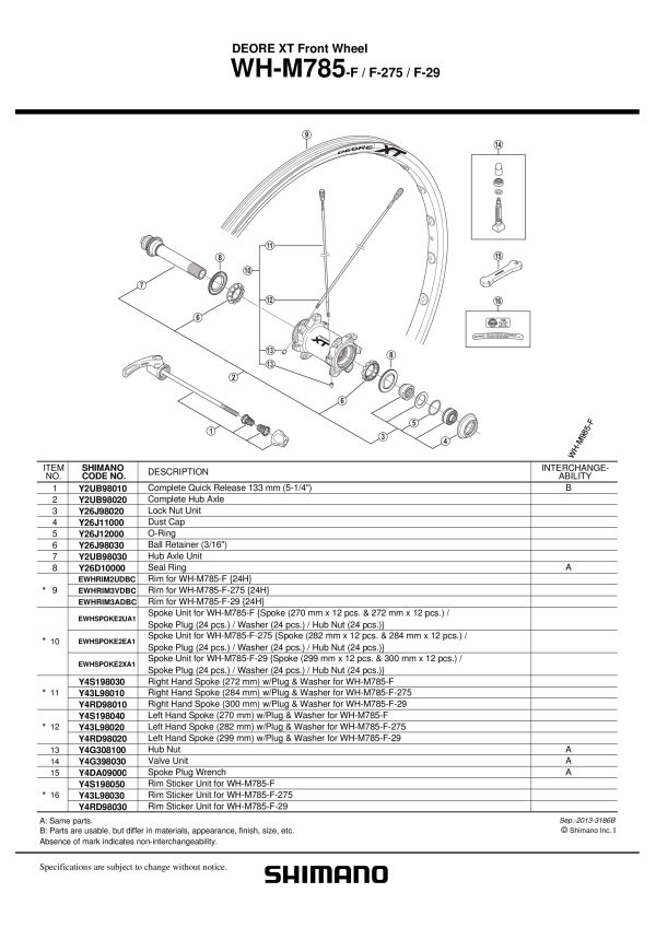 ŽBICA SHIMANO WH-M785-F-29 LIJEVA 299MM UKLJ. PLUG/PODLOŠKA - Slika 2