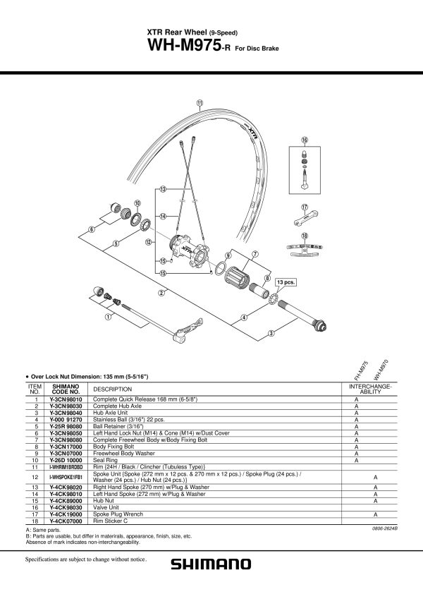 VENTIL SHIMANO WH-M975-R VALVE UNIT - Slika 2