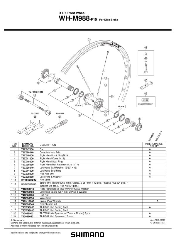 VENTIL SHIMANO ZA WH-M988