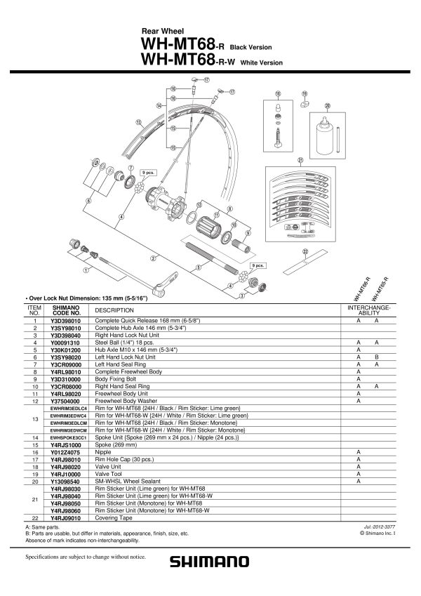 ČEGRTALJKA SHIMANO WH-MT68 - Slika 2