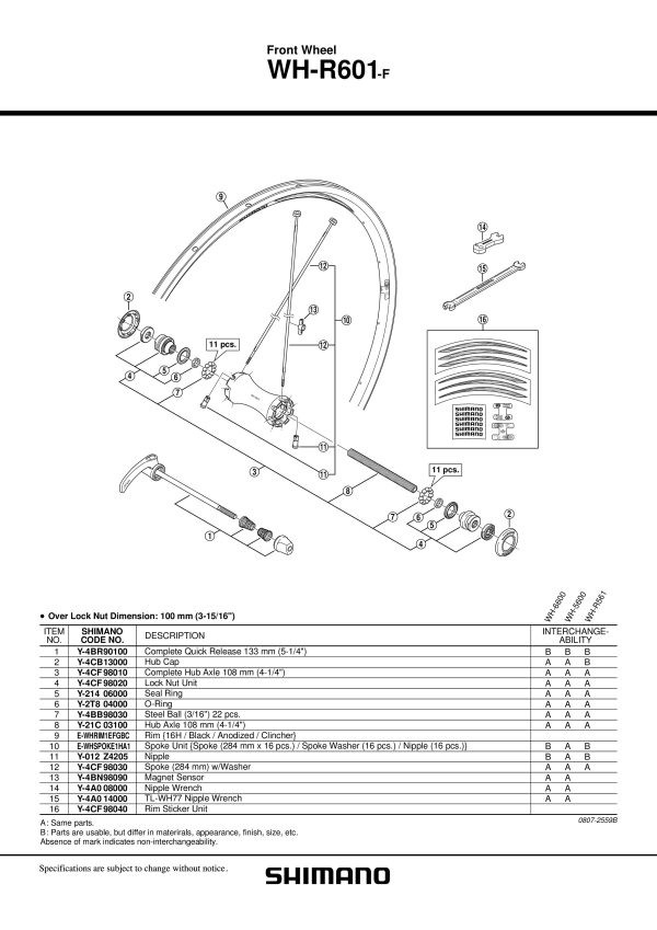 ŽBICA SHIMANO WH-R601-F 284MM I PODLOŠKA - Slika 2