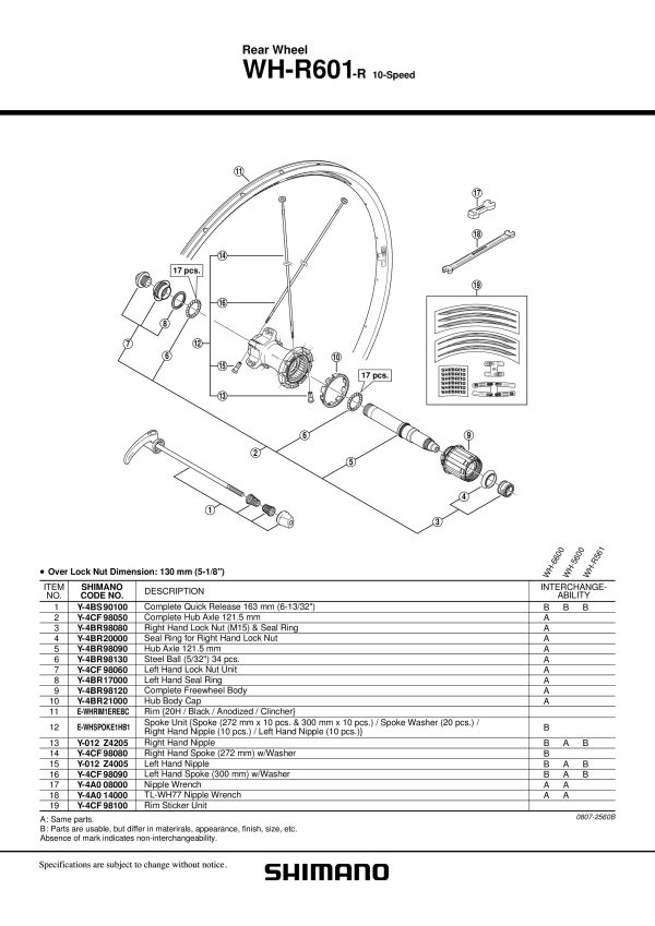 ŽBICA SHIMANO WH-R601-R DESNA 272MM I PODLOŠKA - Slika 2