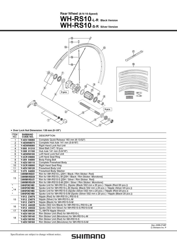 ČEGRTALJKA SHIMANO WH-RS10-R KOMPLETNA - Slika 2