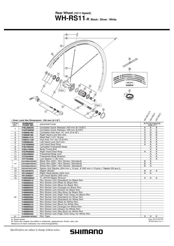 KONUS SHIMANO WH-RS11-R DESNA MATICA ZAKLOPKE