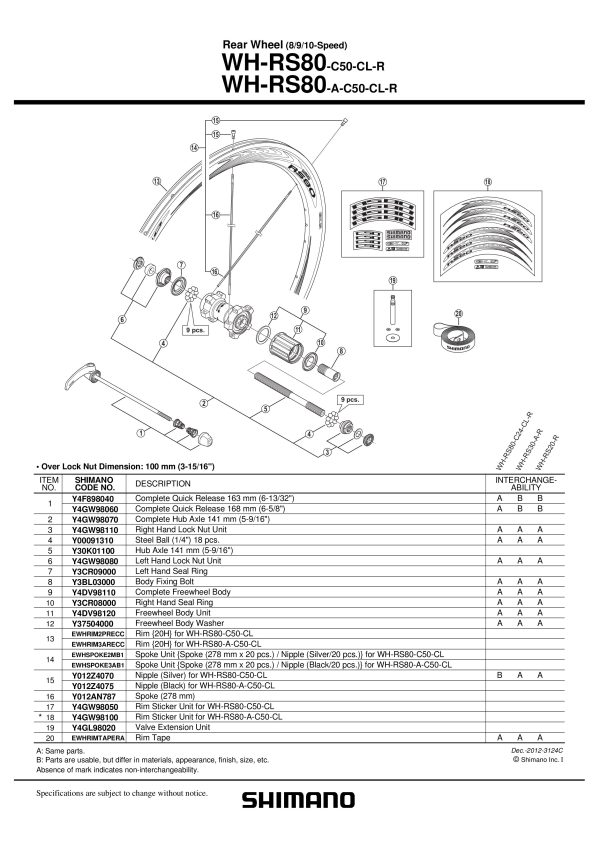 ŽBICA SHIMANO ZA WH-RS80-A-C50-CL-R 278MM - Slika 2