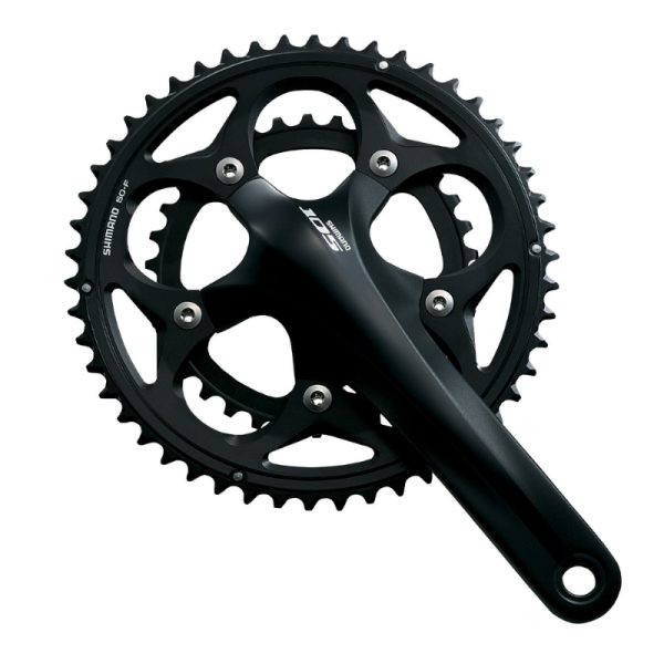 POGON SHIMANO 105 FC-5750L, DOUBLE 175MM HOLLOWTECH 2, ZA 10- BRZINA, 50X34Z BEZ DIJELOVA OSOVINE POGONA, CRNA, IND.PACK - Slika 2