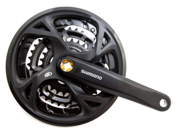 POGON SHIMANO ACERA FC-M371-L, 48X36X26Z, POLUGA 170MM, ZA STRAŽNJI 9 BRZINA, SA ŠTITNIKOM INTEGRATED, CHAINCASE KOMPATIBILNO, SA VIJCIMA, CRN, SHIMANO LOGO, IND.PACK - Slika 2