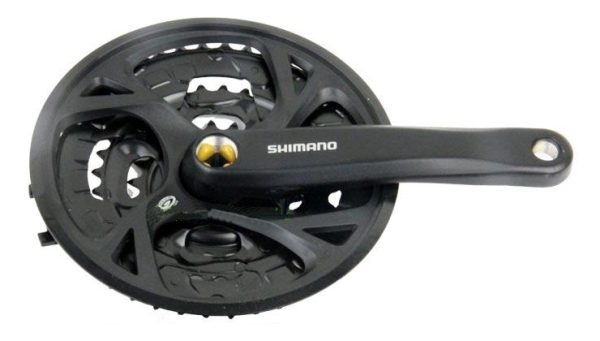 POGON SHIMANO ACERA FC-M371-L, 48X36X26Z, POLUGA 170MM, ZA STRAŽNJI 9 BRZINA, SA ŠTITNIKOM INTEGRATED, CHAINCASE KOMPATIBILNO, SA VIJCIMA, CRN, SHIMANO LOGO, IND.PACK
