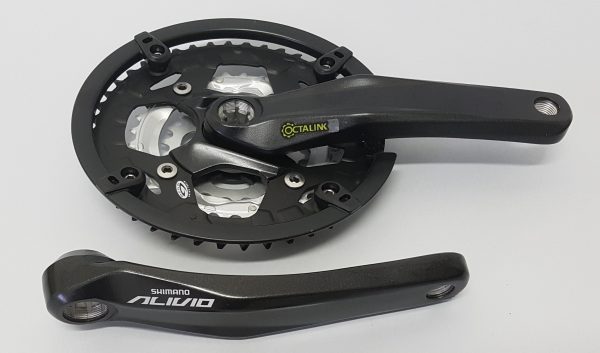 POGON SHIMANO ALIVIO FC-M431-L, 48X36X26Z, POLUGA 170MM, ZA STRAŽNJI 9 BRZINA, OCTALINK, SA ŠTITNIKOM, CHAINCASE KOMPATIBILNO, SA VIJCIMA, ALIVIO LOGO, CRN, IND.PACK