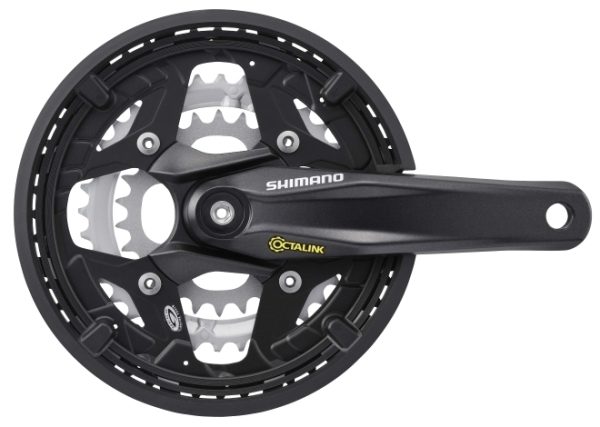 POGON SHIMANO ALIVIO FC-M431-L, 48X36X26Z, POLUGA 170MM, ZA STRAŽNJI 9 BRZINA, OCTALINK, SA ŠTITNIKOM, CHAINCASE KOMPATIBILNO, SA VIJCIMA, SHIMANO LOGO, CRN, IND.PACK