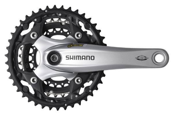 POGON SHIMANO DEORE FC-M522-S, 42X32X24Z, POLUGA 175MM, ZA STRAŽNJI 10 BRZINA, OCTALINK/HOLLOWTECH, CHAINCASE NIJE KOMPATIBILNO, ZA CHAINLINE 50MM, BEZ ŠTITNIKA, SREBRN, IND.PACK
