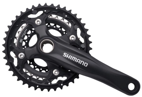 POGON SHIMANO FC-M552-L, 42X32X24Z, POLUGA 170MM, ZA STRAŽNJI 10 BRZINA, IZ 2 DIJELA, BEZ ŠTITNIKA, CHAINCASE NIJE KOMPATIBILNO, UKLJ. OSOVINU POGONA, CRN, IND.PACK