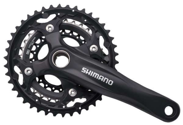 POGON SHIMANO FC-M552-L, 42X32X24Z, POLUGA 175MM, ZA STRAŽNJI 10 BRZINA, IZ 2 DIJELA, SA ŠTITNIKOM, CHAINCASE NIJE KOMPATIBILNO, UKLJ. DIJELOVE OSOVINE POGONA, CRN, IND.PACK