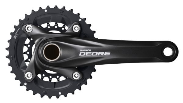 POGON SHIMANO DEORE FC-M617, 38X24Z, POLUGA 175MM, ZA STRAŽNJI 10 BRZINA, IZ 2 DIJELA, BEZ OSOVINE POGONA, CRN, IND.PACK