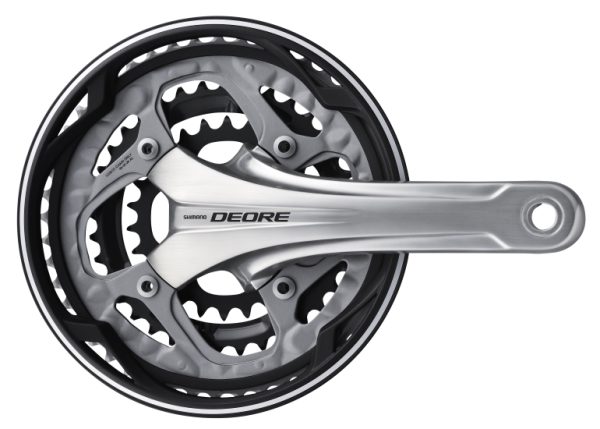 POGON SHIMANO DEORE FC-T611-S, 48X36X26Z, POLUGA 170MM, ZA STRAŽNJI 10 BRZINA, IZ 2 DIJELA, ŠTITNIK, CHAINCASE KOMPATIBILNO, UKLJ. OSOVINU POGONA, SREBRN, IND.PACK