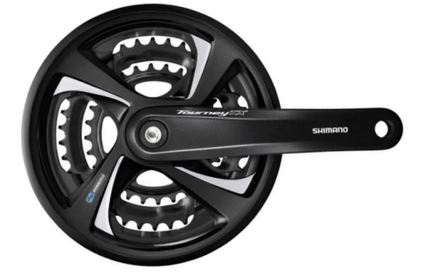 POGON SHIMANO TOURNEY TX FC-TX801, 42X32X22Z, POLUGA 170MM, ZA STRAŽNJI 7/8 BRZINA, CHAINCASE KOMPATIBILNO, UKLJ. VIJAK, SA ŠTITNIKOM, SREBRN, IND.PACK