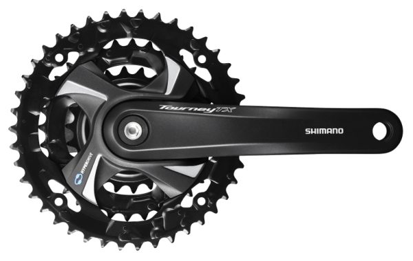 POGON SHIMANO TOURNEY FC-TX801, 48X38X28Z, POLUGA 165MM, ZA STRAŽNJI 7/8 BRZINA, BEZ ŠTITNIKA, CHAINCASE KOMPATIBILNO, UKLJ. VIJAK, CRN, IND.PACK