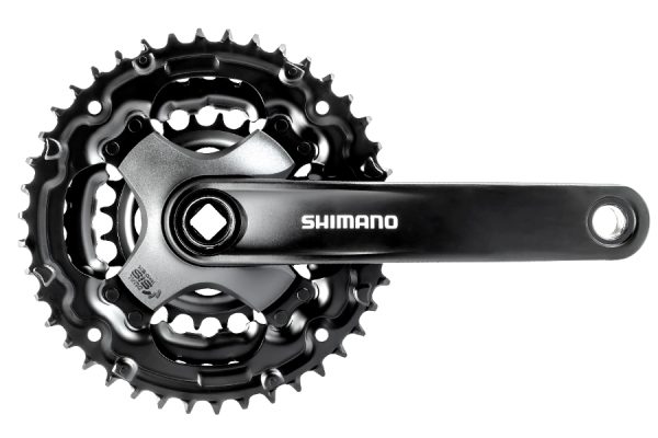 POGON SHIMANO TOURNEY FC-TY301, ZA STRAŽNJI 6/7/8 BRZINA, 170MM, 42X34X24Z BEZ ŠTITNIKA, CHAINCASE KOMPATIBILNO, VIJAK POLUGE, CRN, IND.PACK