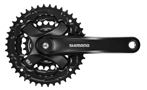 POGON SHIMANO TOURNEY FC-TY501, 48X38X28Z, POLUGA 175MM, ZA STRAŽNJI 6/7/8 BRZINA, BEZ ŠTITNIKA, SA VIJCIMA, CRN, IND.PACK