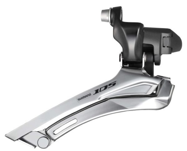 MJENJAČ PREDNJI SHIMANO 105 FD-5700-L, ZA DOUBLE POGON I STRAŽNJI 10 BRZINA, OBUJMICA 31.8MM (SA ADAPTEROM 28.6MM, CRN, IND.PACK
