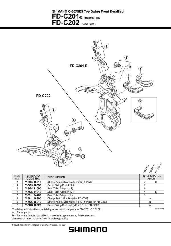 ADAPTER ZA OBUJMICU PREDNJEG MJENJAČA SHIMANO FD-C201-E (S) 28.6MM - Slika 2