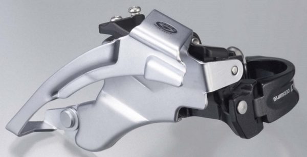 MJENJAČ PREDNJI SHIMANO DEORE FD-M590, ZA TRIPLE POGON, ZA STRAŽNJI 9 BRZINA, TOP SWING, DUAL PULL, OBUJMICA 24.9MM (SA ADAPTEROM 31.8MM), ZA 44/48Z, CS ANGLE 66-69, CL 50MM, CRN, BULK