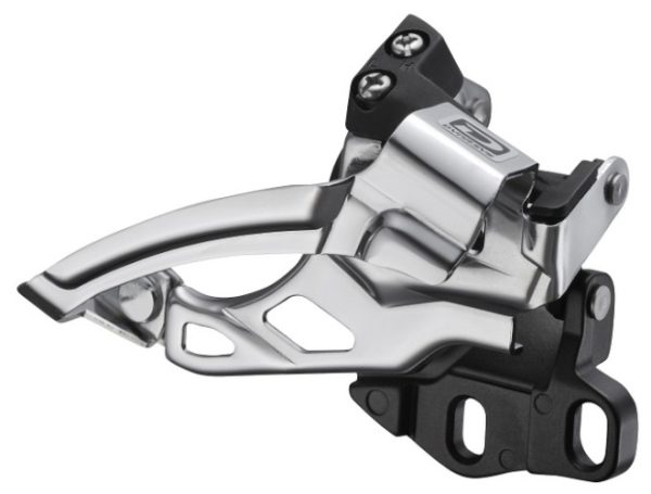 MJENJAČ PREDNJI SHIMANO DEORE FD-M615-E2, ZA DOUBLE POGON, ZA STRAŽNJI 10 BRZINA, E-TIP, TOP SWING, DUAL PULL, ZA 38/40Z (DOUBLE), BEZ PLOČICE OSI POGONA/BB PLATE VIJAK, CS ANGLE 66-69, CRN, IND.PACK